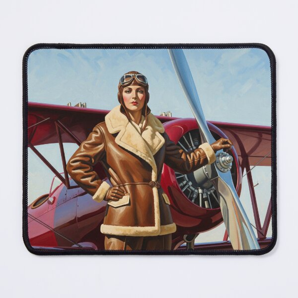 Item preview, L'AVIATRICE (The Aviatrix) - Original Art Deco Artwork designed and sold by elektronen.
