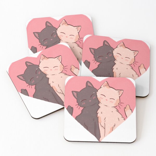 Item preview, Cute Cats in Love Heart Illustration designed and sold by LiseArtisti.
