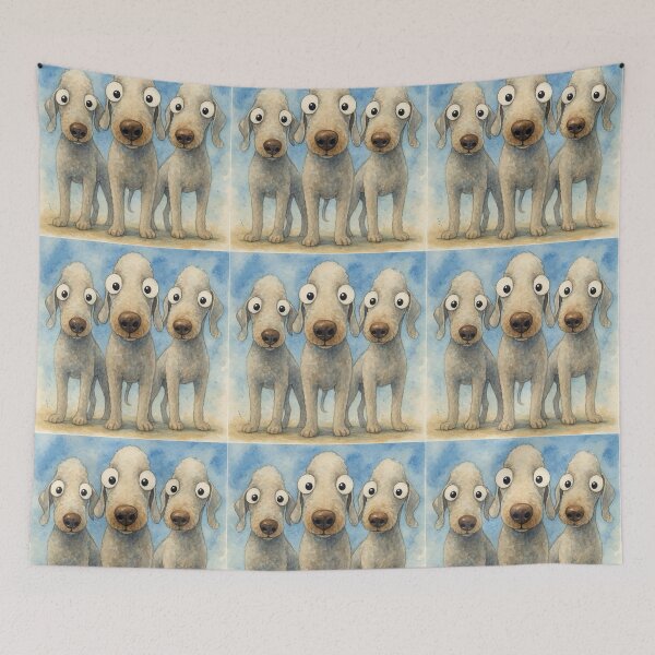 Item preview, Cute Bedlington Dog Family ' THe BeDLiNGToNS ' BY SHiRLeY MacARTHuR designed and sold by Shirley MacArthur Art.