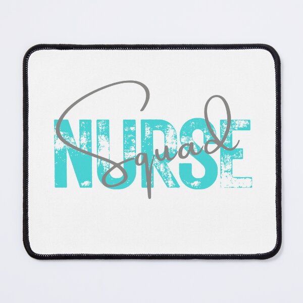 Item preview, Nurse Squad – Distressed Aqua Lettering with Script Grey Font Sticker & Tee designed and sold by Fig Tree Lane - Art &Tees.