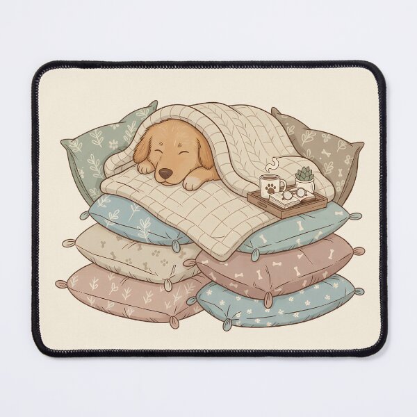 Item preview, Golden Retriever Sleeping Pillow Stack Cozy Art designed and sold by DESIGNPP.
