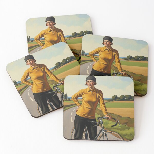 Item preview, LA CYCLISTE (The Cyclist) - Original Art Deco Artwork designed and sold by elektronen.