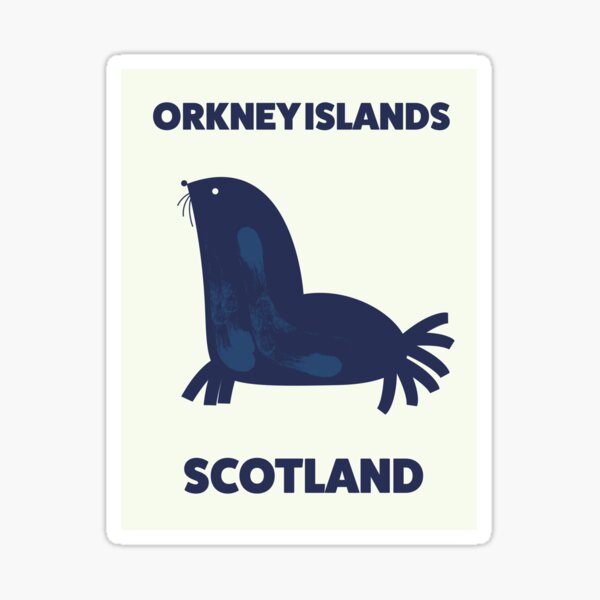 Orkney Islands, Scotland travel poster. Sticker