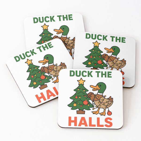 Item preview, Duck the Halls Funny Christmas Duck Pun designed and sold by TeeTimeTreasure.