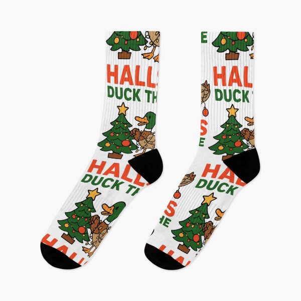 Item preview, Duck the Halls Funny Christmas Duck Pun designed and sold by TeeTimeTreasure.