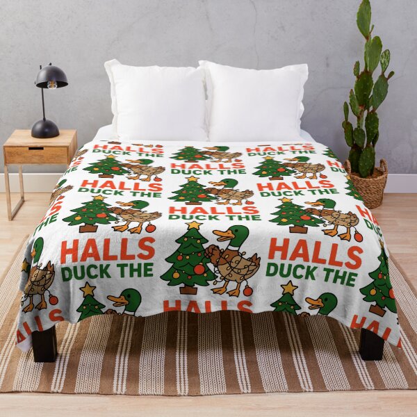 Item preview, Duck the Halls Funny Christmas Duck Pun designed and sold by TeeTimeTreasure.