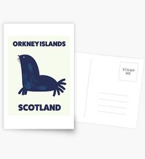 Orkney Islands, Scotland travel poster. Postcards