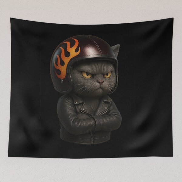 Item preview, biker cat designed and sold by DesignShopAD.