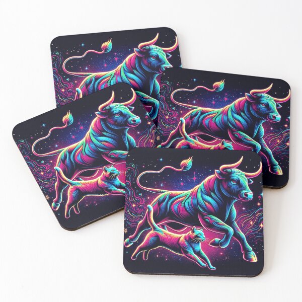 Item preview, Bull and cat running  designed and sold by Dogandesighn.