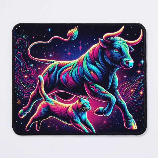 Item preview, Bull and cat running designed and sold by Dogandesighn.