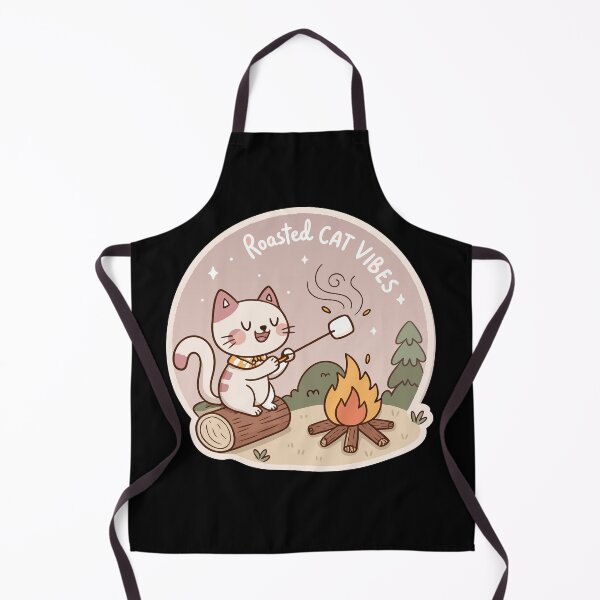 Item preview, ute Cartoon Cat Roasting Marshmallow – “Roasted Cat Vibes” Whimsical  Design designed and sold by VividOrganica.