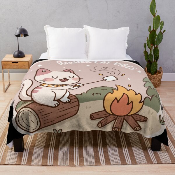 Item preview, ute Cartoon Cat Roasting Marshmallow – “Roasted Cat Vibes” Whimsical  Design designed and sold by VividOrganica.
