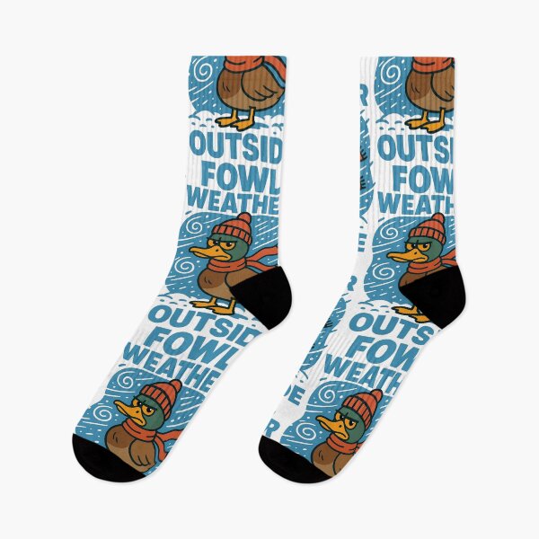 Item preview, Fowl Weather Outside Funny Winter Duck Pun designed and sold by TeeTimeTreasure.