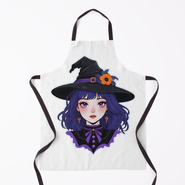 Item preview, Anime Witch in Purple – Magical Kawaii Halloween Art designed and sold by OsasChild.