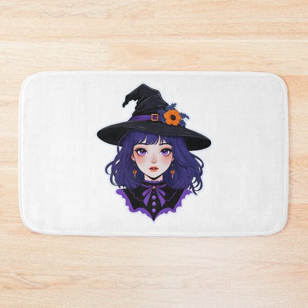 Item preview, Anime Witch in Purple – Magical Kawaii Halloween Art designed and sold by OsasChild.