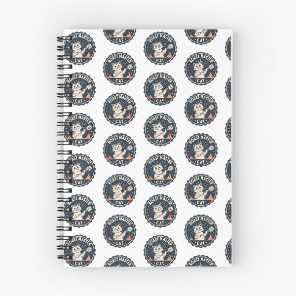 Item preview, Retro Badge Cat Design – “Roast Master Cat” with Marshmallow Fork, Distressed Monochrome Style designed and sold by VividOrganica.