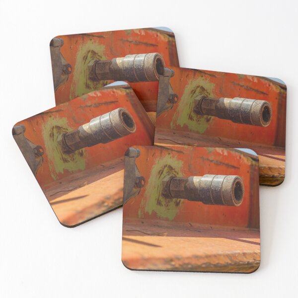 Item preview, Close-Up View of Rusty Machinery with Metal Pipe and Orange Surface designed and sold by Nmallia.