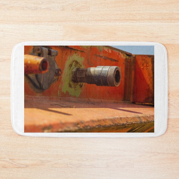 Item preview, Close-Up View of Rusty Machinery with Metal Pipe and Orange Surface designed and sold by Nmallia.