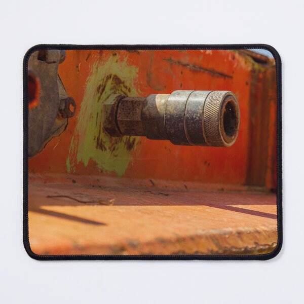 Item preview, Close-Up View of Rusty Machinery with Metal Pipe and Orange Surface designed and sold by Nmallia.