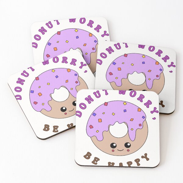 Item preview, Cute Donut Pun – Donut Worry Be Happy Funny Kawaii T-Shirt designed and sold by Dokak Shop.
