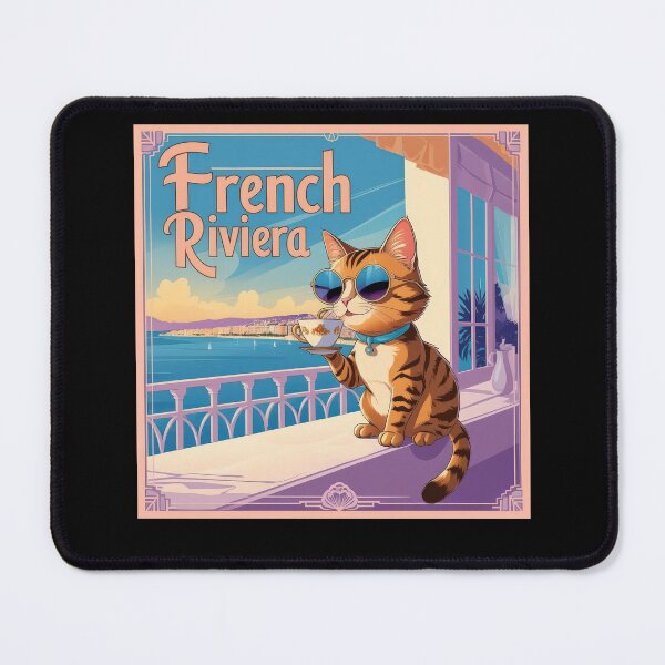 Item preview, sunglasses cat and caffee, vintage vacation atmosphere, french riviera,  designed and sold by miro-bob-design.