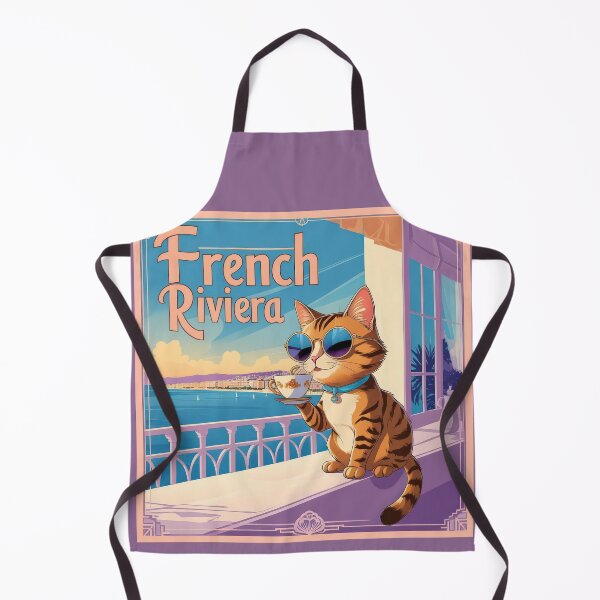 Item preview, sunglasses cat and caffee, vintage vacation atmosphere, french riviera, designed and sold by miro-bob-design.