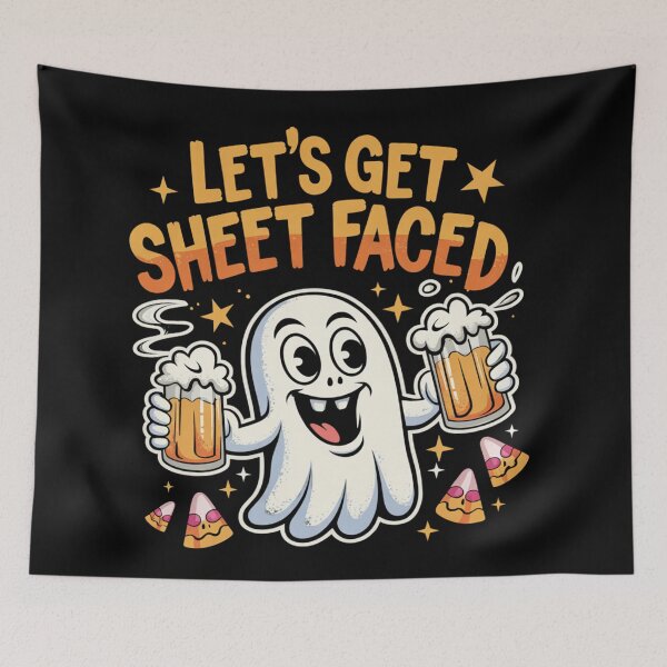Item preview, Let's Get Sheet Faced: This fun and vibrant T-shirt design is a perfect fit for a Halloween party. designed and sold by Grang Art Artistic Designs.