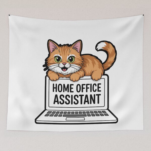 Item preview, Cute Cat Home Office Assistant designed and sold by PawNature.