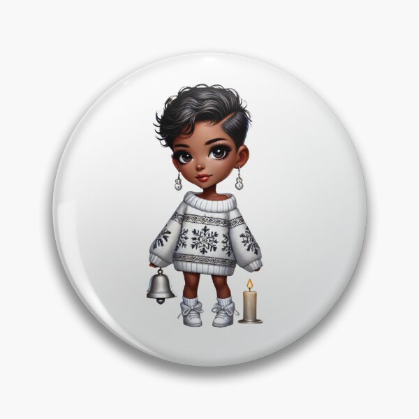 Item preview, Afro Christmas Girl with Bell and Candle designed and sold by Lulunza.