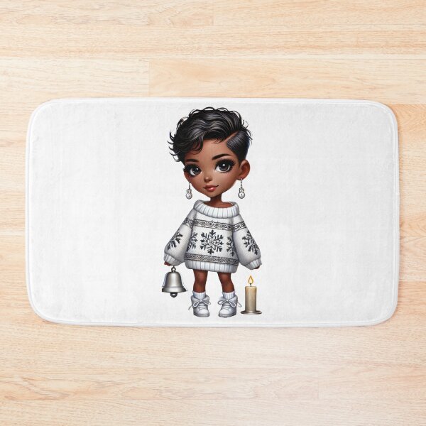 Item preview, Afro Christmas Girl with Bell and Candle designed and sold by Lulunza.