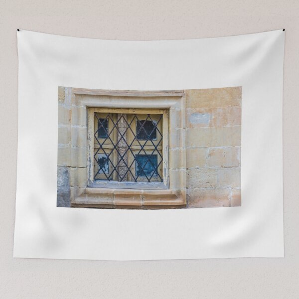 Item preview, A Rustic Architectural Stone Window with Iron Grid Details for Security designed and sold by Nmallia.