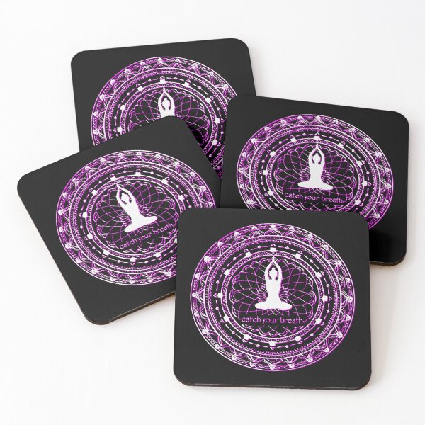 Item preview, Mandala dreamcatcher with yogi silhouette in lotus pose at the center, Catch Your Breath 4 designed and sold by Neon G.