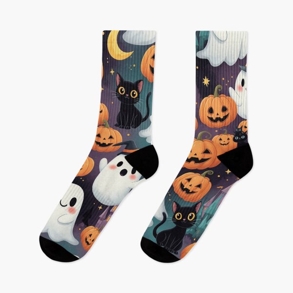 Item preview, Cute Halloween Pattern with Ghosts and Castle | Ghosts Pattern designed and sold by Wild-way Art.