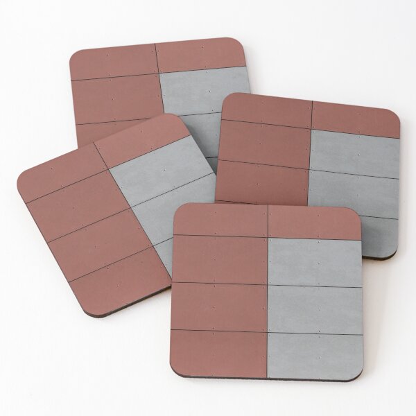 Item preview, Red and Gray Tiled Wall Featuring Uniform Rectangle Cement Panels designed and sold by Nmallia.