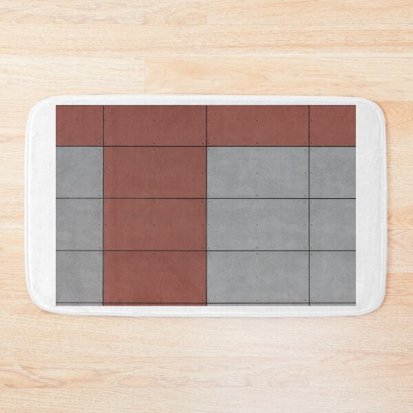 Item preview, Red and Gray Tiled Wall Featuring Uniform Rectangle Cement Panels designed and sold by Nmallia.