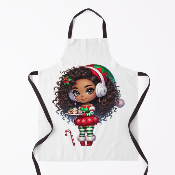 Item preview, Afro Christmas Girl with Candy Cane and Treats designed and sold by Lulunza.