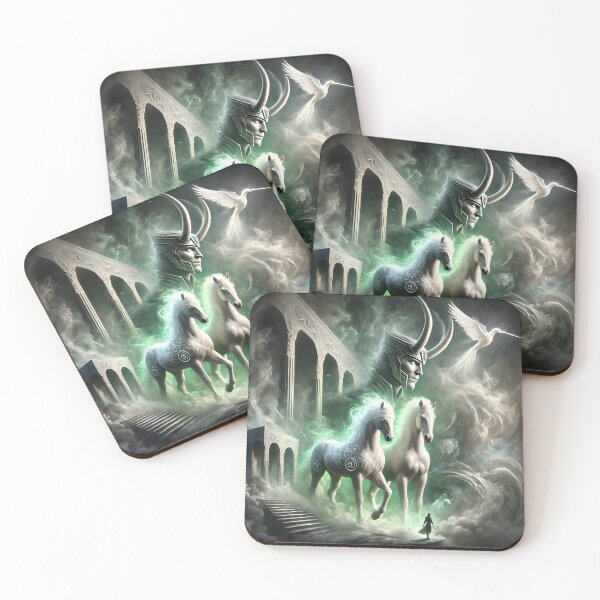 Item preview, "Loki and Svadilfari – Norse Mythology | Viking Trickster Art" designed and sold by Umbra666.