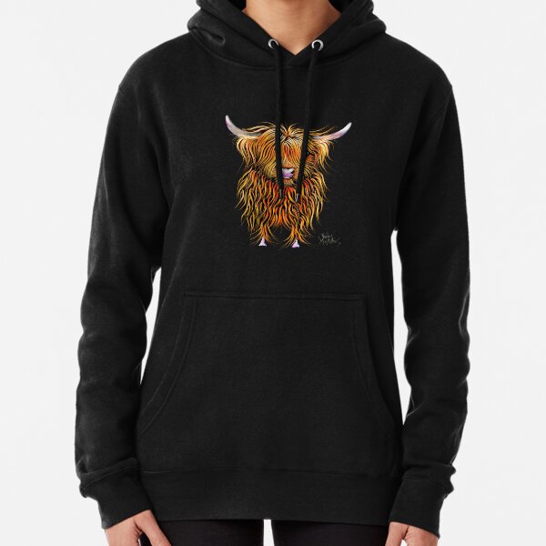 CoW PRiNT SCoTTiSH HiGHLaND ' HuMPHReY ' BY SHiRLeY MacARTHuR Pullover Hoodie