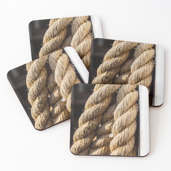 Item preview, Close-Up View of Thick Fiber Rope on a Metal Pole Outdoors designed and sold by Nmallia.