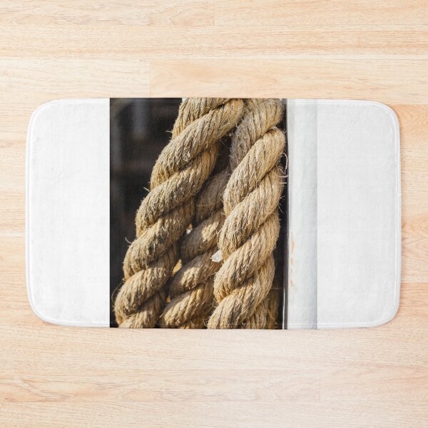 Item preview, Close-Up View of Thick Fiber Rope on a Metal Pole Outdoors designed and sold by Nmallia.