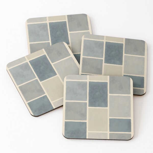 Item preview, Modular Abstract Grid – Muted Blue & Gray Minimalist Wall Art designed and sold by WhisperFrame.
