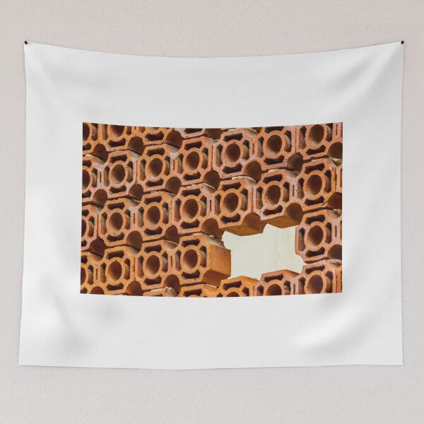 Item preview, Abstract Pattern of Orange Clay Bricks with Circle Cutouts designed and sold by Nmallia.