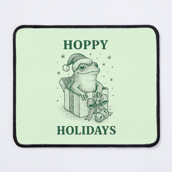 Item preview, A funny vintage Christmas frog (Hoppy Holidays) designed and sold by halazidan.