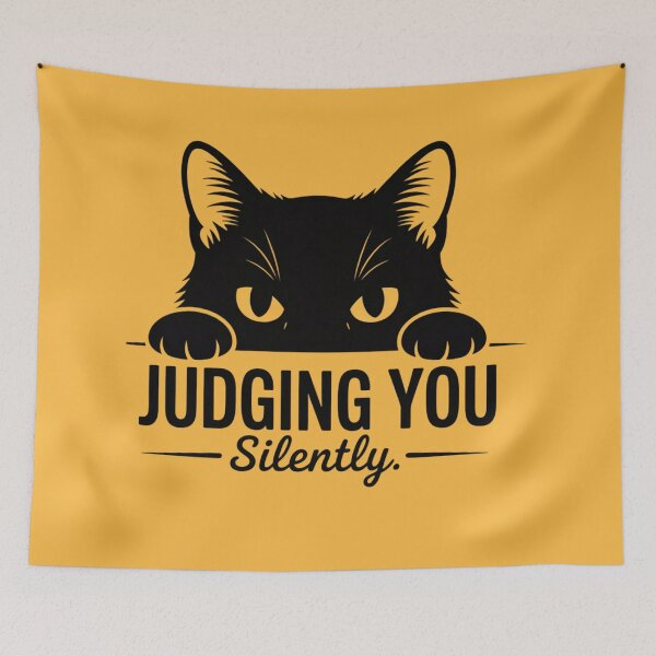 Item preview, Black Cat Judging You Silently T-Shirt designed and sold by gomofo1974.