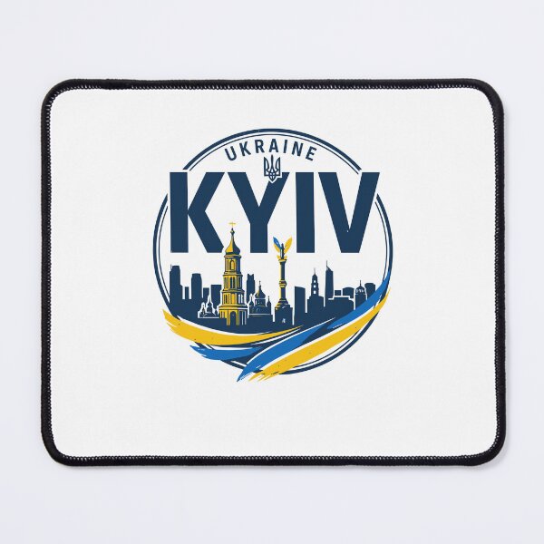 Item preview, Kyiv, Ukraine City Emblem with Skyline and Flag Colors designed and sold by ML-Media.