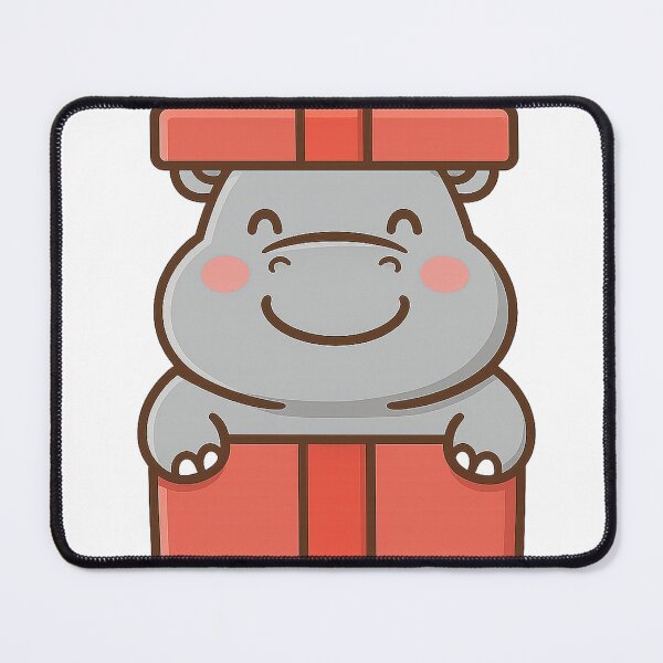 Item preview, Kawaii Hippo in Christmas Gift Box – Cute Holiday Cartoon Animal Illustration designed and sold by ThaiArtShop.