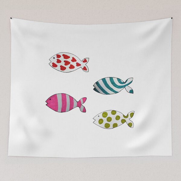 Item preview, Set of 4 Cute Fish Stickers designed and sold by DesignHavenCo.