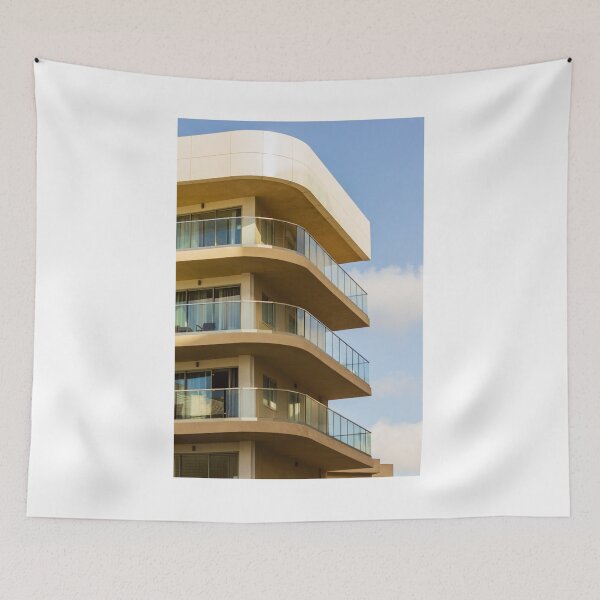 Item preview, Modern Architectural Building Structure with Curved Balconies During Bright Daylight designed and sold by Nmallia.