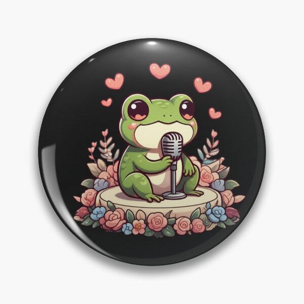 Item preview, Love Frog Singer – Cute Chibi Frog with Microphone | Funny Kawaii Romantic Concert Design designed and sold by ColorSplash123.