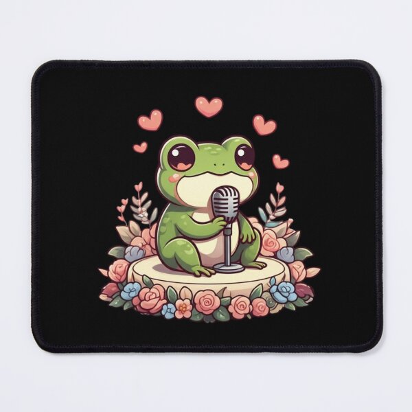 Item preview, Love Frog Singer – Cute Chibi Frog with Microphone | Funny Kawaii Romantic Concert Design designed and sold by ColorSplash123.